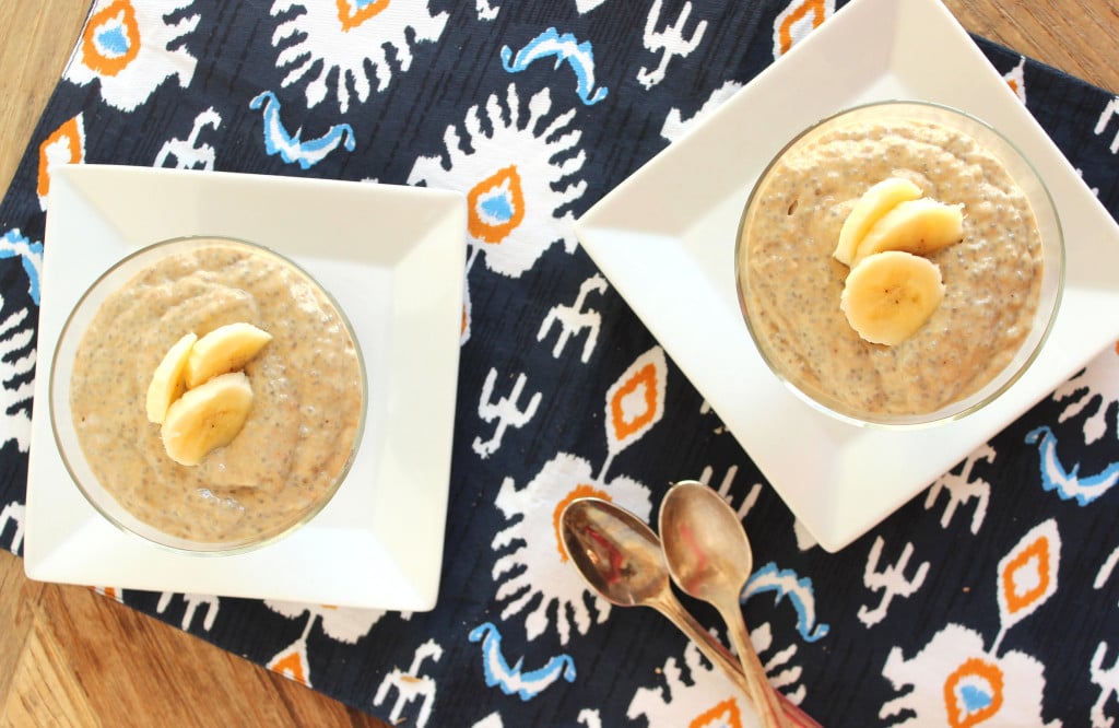 Budín de plátano, mantequilla de maní y chia